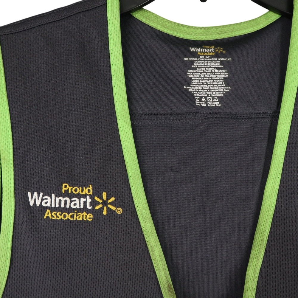 Walmart Employee Uniform Vest Unisex S Recycled Polyester Zip Pockets Workwear